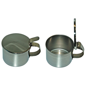 Adler Sputum Mug, 100ml Capacity with Lid, Stainless Steel, Each Each