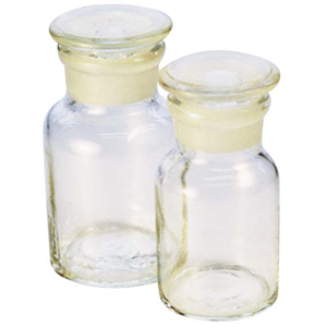 Bomex Laboratory Reagent Bottle, 500ml, Wide Mouth, with Glass Stopper, Clear, Borosilicate Glass, Each Each
