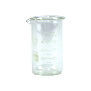 Lincon Beaker, 50ml, Tall Form, Graduated with Spout, Borosilicate Glass, 1 Piece/Box Each