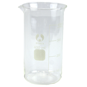 Bomex Beaker, 400ml, Tall Form, Graduated with Spout, Borosilicate Glass, Each Each