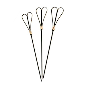 Trenton Bamboo Heart Skewer Black, 100mm, Each Each