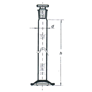 Cylinder Hexagonal Glass Graduated, 50ml SJ19/26 (B) Each