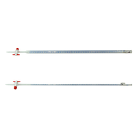Livingstone European Burette w/ Straight Bore Stopcock and Teflon Key, 100mL, 0.2ml Subdivision, Qualicolor, Class AS, Boro Glass, Ea Each