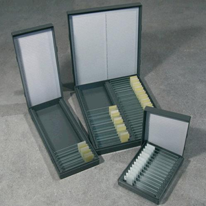 Aptaca Microslide Box, Holds 25 Slides, 125L x 95W x 30Hmm, Unhinged, Grey, Recyclable Polystyrene (PS), Each Each