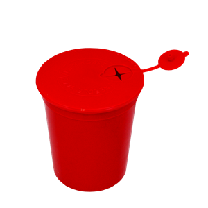 Aptaca Needles Sharps Waste Collector, 1.5L Capacity, with Air-Tight Lid, Red, Each Each
