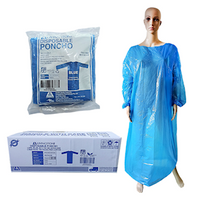 Livingstone Disposable Poncho, Recyclable LDPE, 80 x 125cm, Hoodless, Single Pack, Blue, 100/Ctn Carton