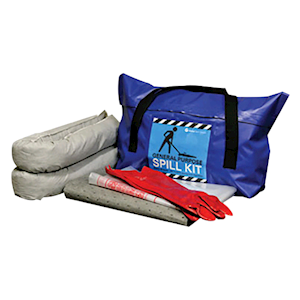 Global Spill General Purpose Mini Spill Kit, 25L, Heavy Duty Weatherproof Bag with Dust Seal, Encapsulated Label and Carry Handles, 16 Items, Each Pack