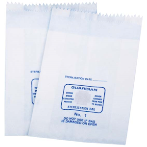 Guardian Autoclave Steam Sterilization Medical Paper Bags, No. 4 Satchel, 340 x 255 x 55 mm, 57 GSM, Biodegradable, 500/Carton Carton