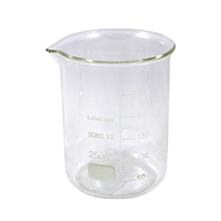 Lincon Beaker, 250ml, Low Form, Graduated with Spout, Borosilicate 3.3 Glass, 1/Box