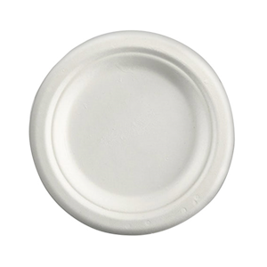 BioPak Round Plant Fibre Plate, 6 Inches or 150mm, Biodegradable, 100pct Sugarcane, White, 125 Pcs/Sleeve, 8 Sleeves/Ctn, 1,000 Pcs/Ctn