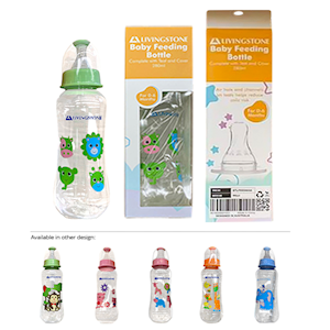 Livingstone Baby Feeding Bottle with Teat & Cover