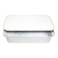 Confoil Foil Container Lid, Plain Board, White, 420 Pieces/Carton Pack