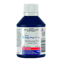 Perrigo Surgi-Prep® C+ Sanitiser, Hand Rub, Chlorhexidine Gluconate 2pct and Ethanol 70pct, 100ml, Red, Each Each