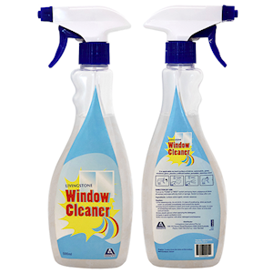 Livingstone Window, Glass and Surface Cleaner, 500 ml Bottle with Trigger Sprayer, New Colourless Environmentally Friendly Solution