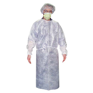 Liv Isolation Gown, Intensive Care (ICU) Gown, Dust Coat, Long Sleeve, 40GSM, Nonwoven, White, 1/Bag Each