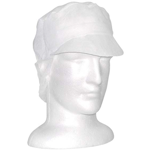 Livingstone Disposable Nonwoven Cap, with Peak and Hair Net, Latex Free, HACCP Certified, 100/Pack Pack