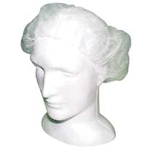 Universal Disposable Bouffant Hairnet Cap, White, Nonwoven, Latex Free, Double Elastic, 21 inches, HACCP Certified, 100/ Bag, 1,000/Carton Carton