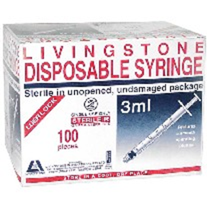 Out of Date Liv Syringe, 3ml, Luer Lock Tip, Latex Free, Hypoallergenic, Loose, Original Unopened, Price Discounted, Limited Stock Each