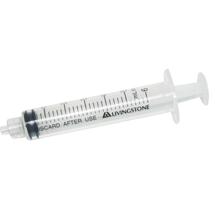 Livingstone Syringe, 5ml, Luer Lock Tip, Latex Free, Hypoallergenic, Sterile, 100/Box Box