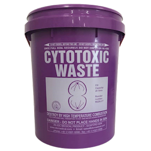 Livingstone Cytotoxic Waste Disposal Safe, 23L, Round without Lid, Purple, Each Each