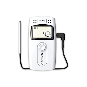 Elitech Mini Temperature and Humidity Data Logger 13L X 80W X 20H mm, 16,000 Max. Memory Capacity, LCD Display, Each Each