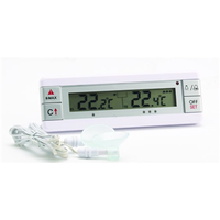 Dual Fridge/Freezer Alarm Thermometer, Magnetic, Temperature Range -40degC to 70degC, Updated every 10 Seconds, Each Each