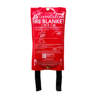 Livingstone Fire Blanket, 1 x 1 metre, Hanging Case for Quick Pull Down, Ready to Deploy, Each