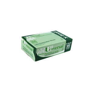 Out of Date, Universal Latex Gloves Low Powder ASTM, Biodegradable, 5.5g, Extra Small, Cream, 100/Box, Price Discounted While Stocks last