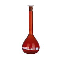 Volumetric Flask, 2000mL, SJ 29/32, Class A, Amber with Polyethylene Stopper, ISO, Batch Certificate, Borosilicate 3.3 Glass, 1 Piece/Box Box