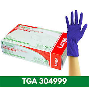 Universal FTU FIRST TIME USER PROMO Nitrile Exam Gloves, ASTM Standard, Powder Free, EN374 Cobalt Blue, HACCP Grade, Large, 100/Box Box