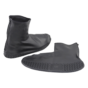 Gubba Silicon Black Overboots with Zipper, Mens US 7 to 9 / Womens US 8 to 10, Large, Non-Slip Grip Sole, Waterproof, 1 Pair/Pack Pair