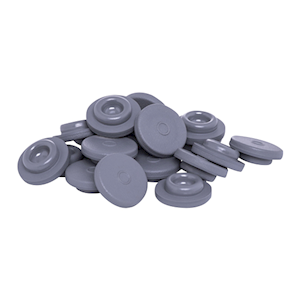 Glass Vials Rubber Stopper, Chlorobutyl, Grey, Neck Size: 20mm, PTFE Teflon Coated, 1000 Pieces/Pack