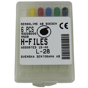 Livingstone H-Files, 28mm, No. 08, Stainless Steel, Colour-Coded, 6/Pack