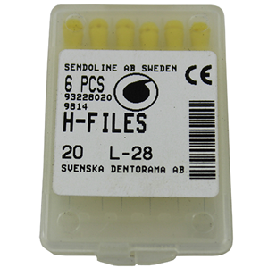 Livingstone H-Files, 28mm, No. 08, Stainless Steel, Colour-Coded, 6/Pack
