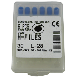 Livingstone H-Files, 28mm, No. 08, Stainless Steel, Colour-Coded, 6/Pack