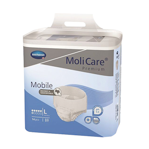 Hartmann Molicare Premium Mobile 6 Drops, 100 - 150cm, 1,963ml, Large, Pull Up, Unisex, 14/Pack Pack