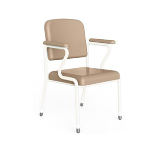 KCARE Utility Chair, Low Back with Desk Arms, 440mm Adjustable Seat Height, Vanilla and Champagne Colour, Each Each