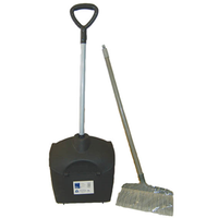 Livingstone Windproof Dust Pan with Broom, Black, Each Each