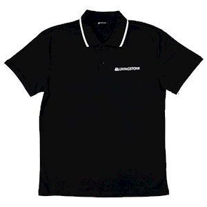 Livingstone Polo T-Shirt, 100pct Cotton, 45+ Thread Count, 220GSM Yarn Weight, Medium, Black, Each Each