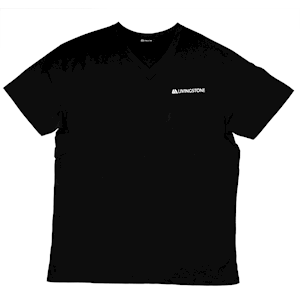 Livingstone V-Neck T-Shirt, 100pct Cotton, 45+ Thread Count, 220GSM Yarn Weight, Extra Large, Black, Each Each