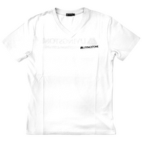 Livingstone V-Neck T-Shirt, 100pct Cotton, 45+ Thread Count, 220GSM Yarn Weight, Extra Large, White, Each Each