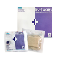 Liv-Foam Silicone Foam Dressing, 10 x 10cm, with Adhesive Border, Self Adherent, Each Each