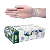 Out of Date,BIG DISCOUNT Lincon Vinyl Exam Gloves Powder Free Recycl 5.0g XSmall Clear, 1,000/Carton As NEW Condition, Whilst Stock Last Carton