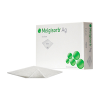 Melgisorb Alginate Absorbent Ag, 5 x 5cm, 10 Pieces/Box Box