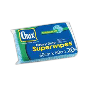 Chux Heavy Duty Superwipes, 60 x 60cm,Green, 100 Cloths/Box Box