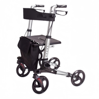Livingstone Rollator Walker, 4 Wheel, with Seat and Bag, Silver, Each