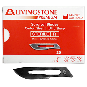 Out of Date, Liv Premium Surgical Scalpel Blade, Carbon Steel, Size 20, 100/BX, Original Unopened Condition, Price Discounted, While Stocks