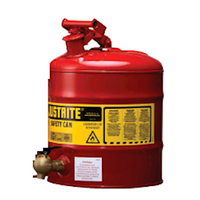 Justrite Safety Dispensing Can with Bottom Faucet, Red, 19 Litres, Each Each