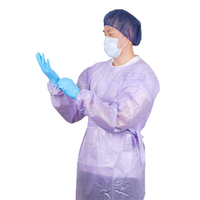 Liv Oncology Gown with Tie, Elastic Cuff, AAMI Level 2, 126 x 130cm, Purple, 1/Pack Each