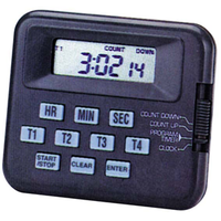 Livingstone Programmable LCD Up or Down Timer Clock with Alarm, 4 Settings or Channels, Battery Included Each